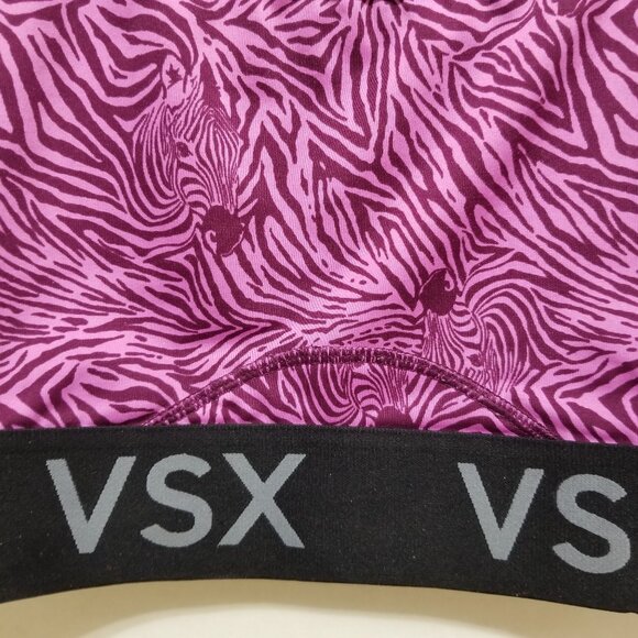 Victoria's Secret bra Small VSX The Player racerback workout gym sports zebra - Picture 3 of 8